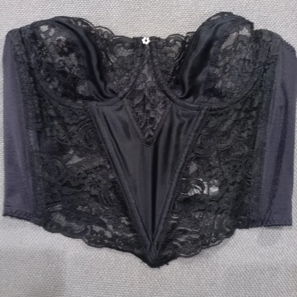 Vintage Dior Black Lace Bustier with Sweetheart Neckline - Picture 1 of 4